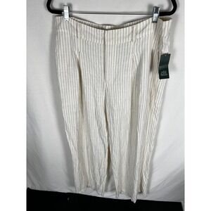 Wild Fable Cream with black pinstripes partially lined pants size large NWT